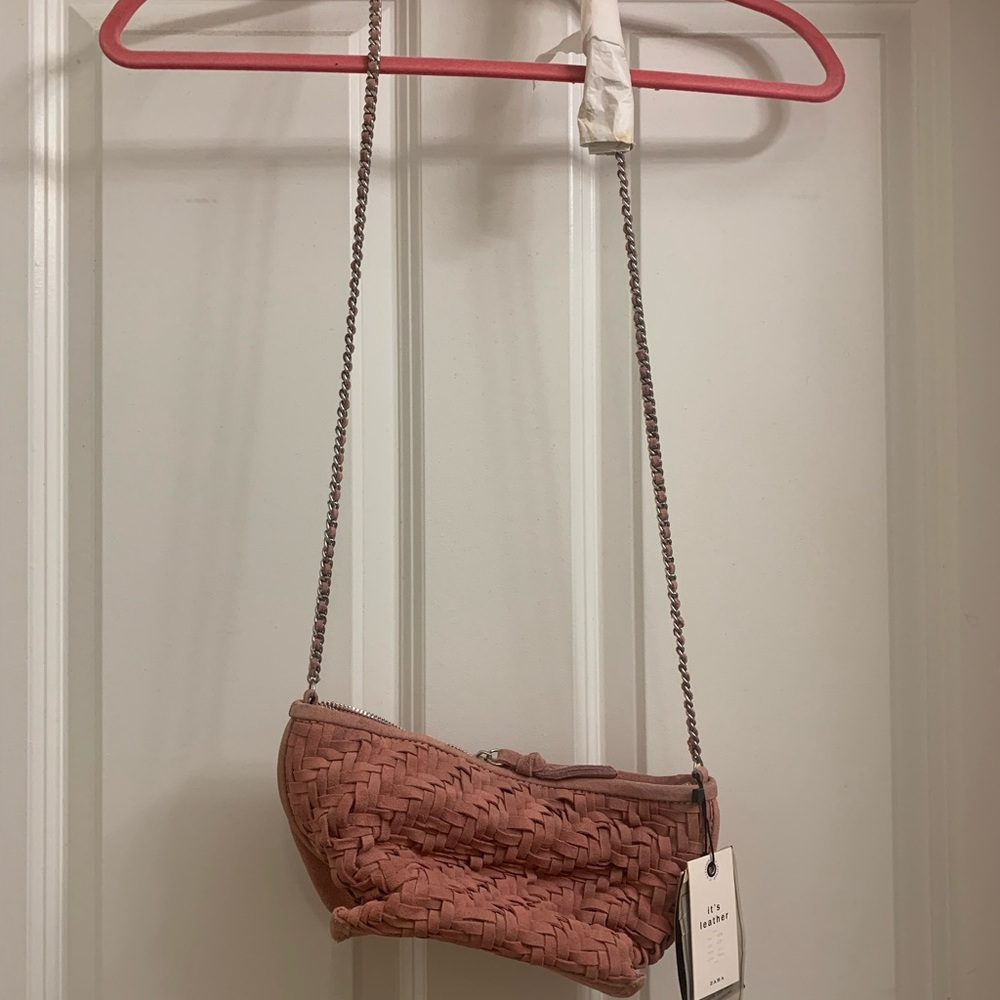 Pink Suede Zara Shoulder Bag